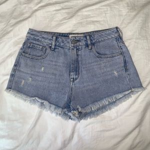 BRAND NEW PacSun denim shorts with frayed ends:)